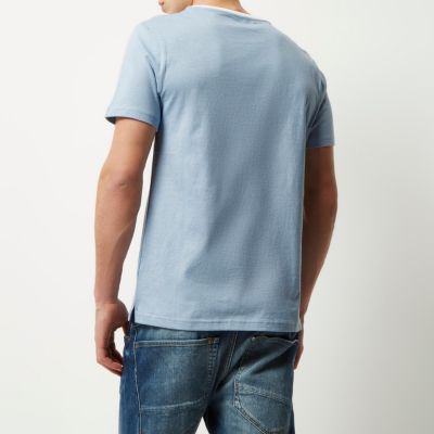 Blue neck trim t-shirt